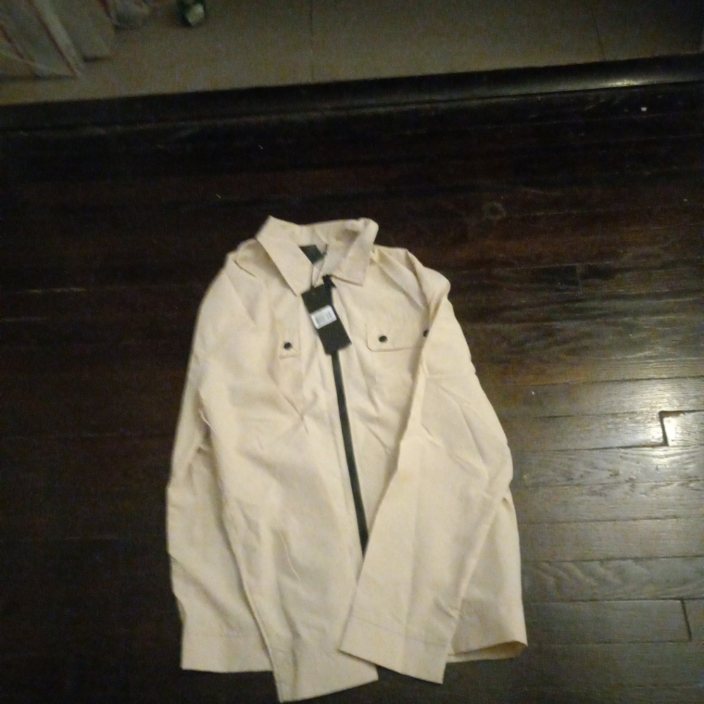 Soul Star England Mens Sweater Zip Up NWT Pockets Pouches Color Beige Size XXL